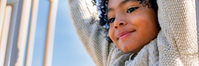 A child playing on a playground.