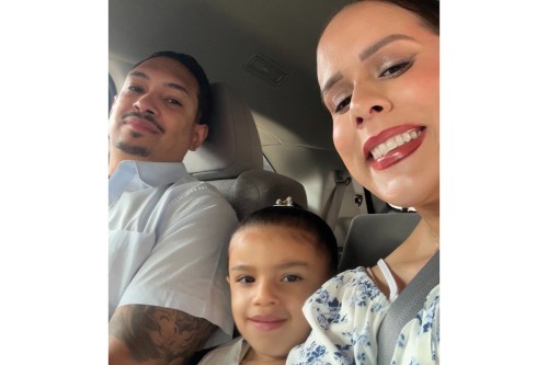 Selfie of Stephanie Soto-Vega with her husband Eduardo and daughter Luna