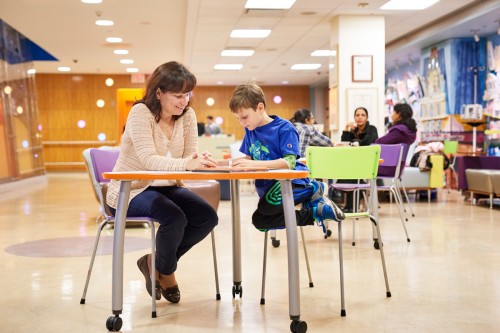 MSK pediatric patient and mother